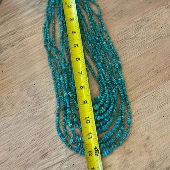 Jay King Dtr Desert Rose genuine turquoise 10 strand sterling silver clasp neckl - Picture 6 of 7